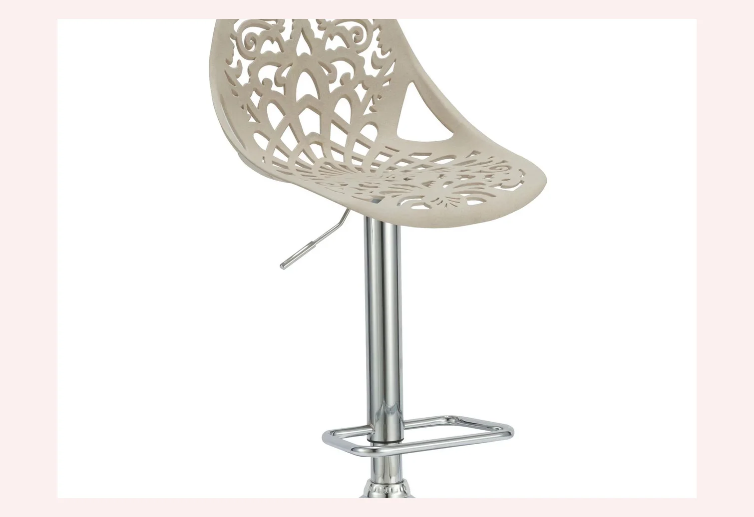 Height-adjustable gas-lift bar stool with chromed base by Qiangsheng